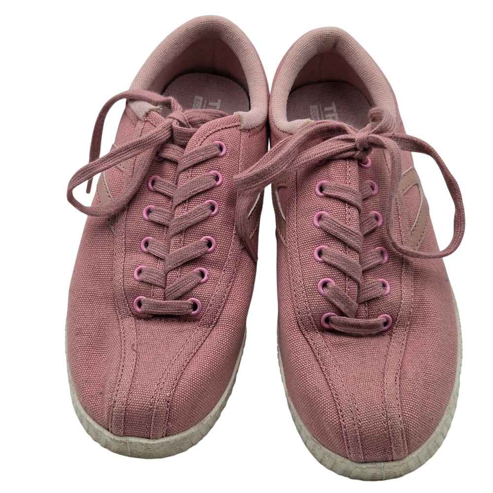 Tretorn Nylite Canvas Sneakers Womens 7 Pink Low Top Lace Up Shoes EG-AT-17-50
